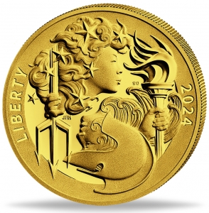 1 Unze Gold USA, 100 Dollar 2024, Liberty & Britannia, Polierte Platte ( Kein Internetverkauf ) VERKAUFT !!!